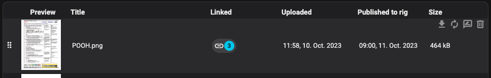 Attachments - hover line
