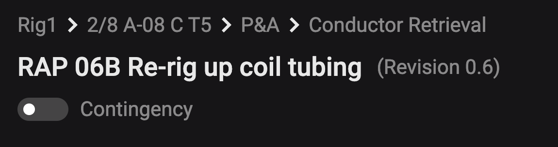 Contingency plan - not active