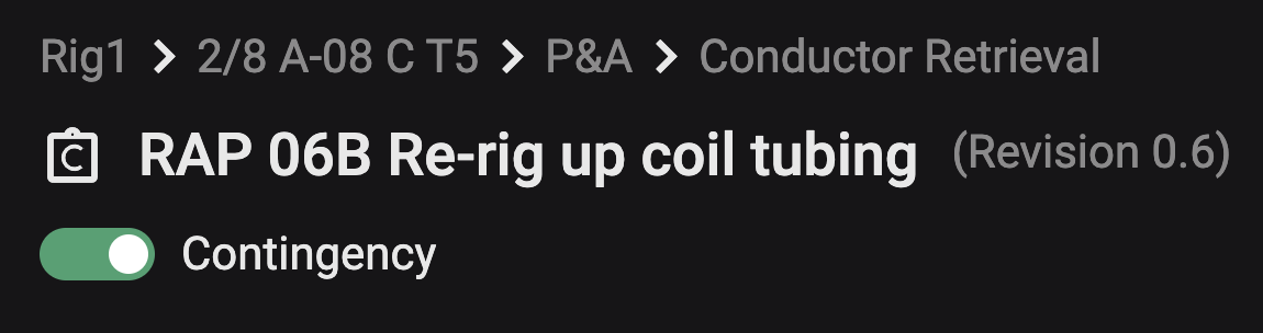 Contingency plan - active