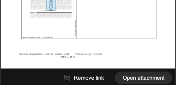 Attachments - modal - remove link