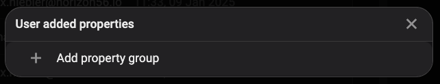 User added property group