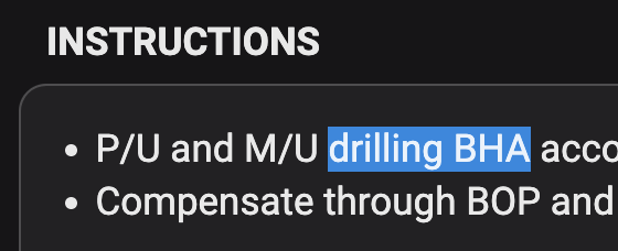 Instruction - Marked text