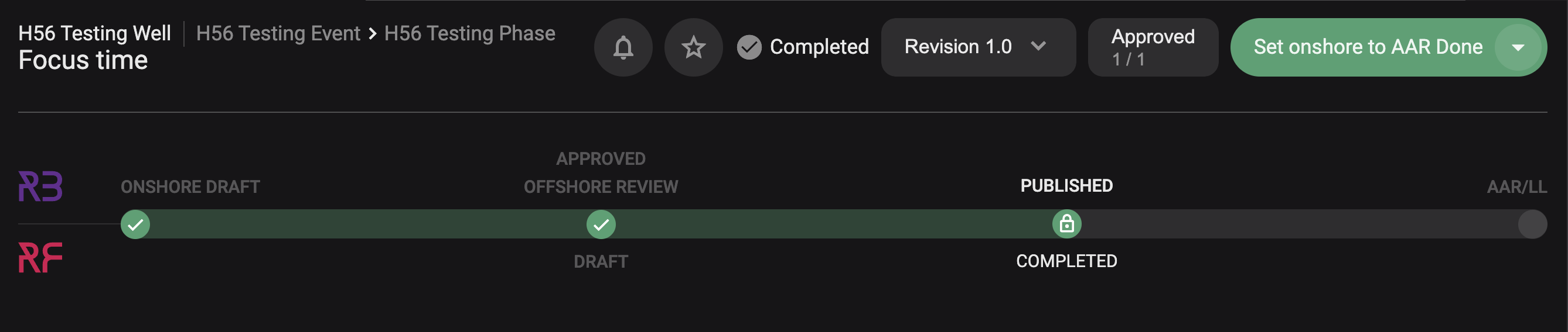 Plan status bar - Completed