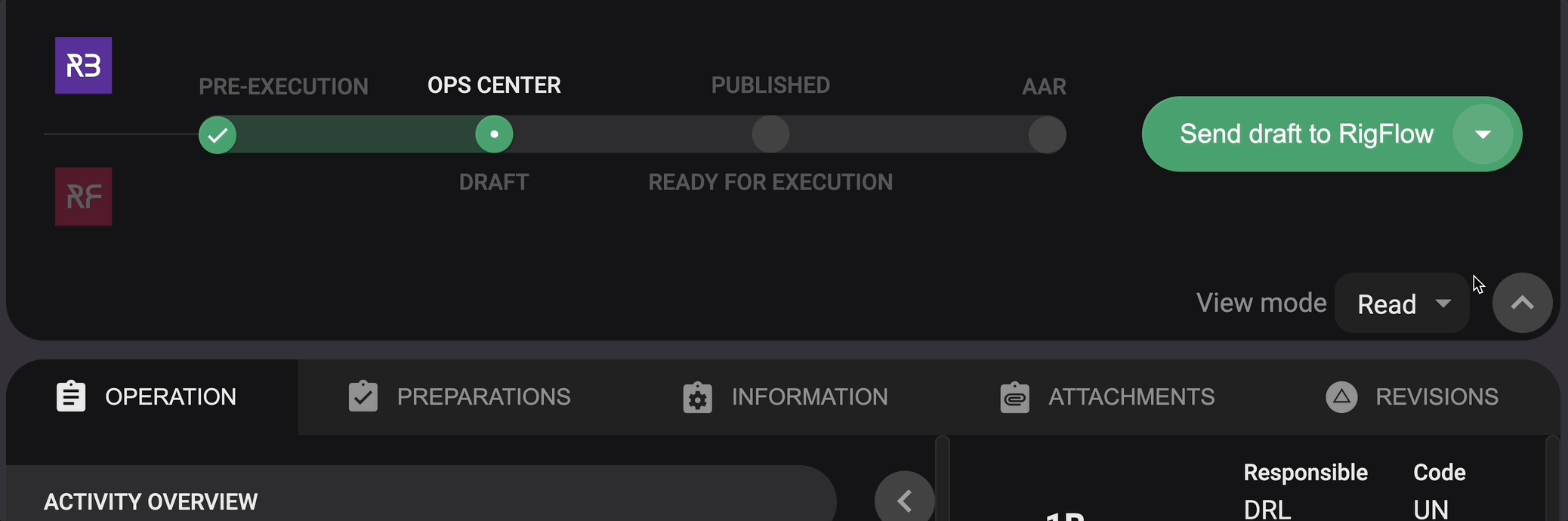Plan header - Change view mode
