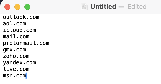 Document examples of domains