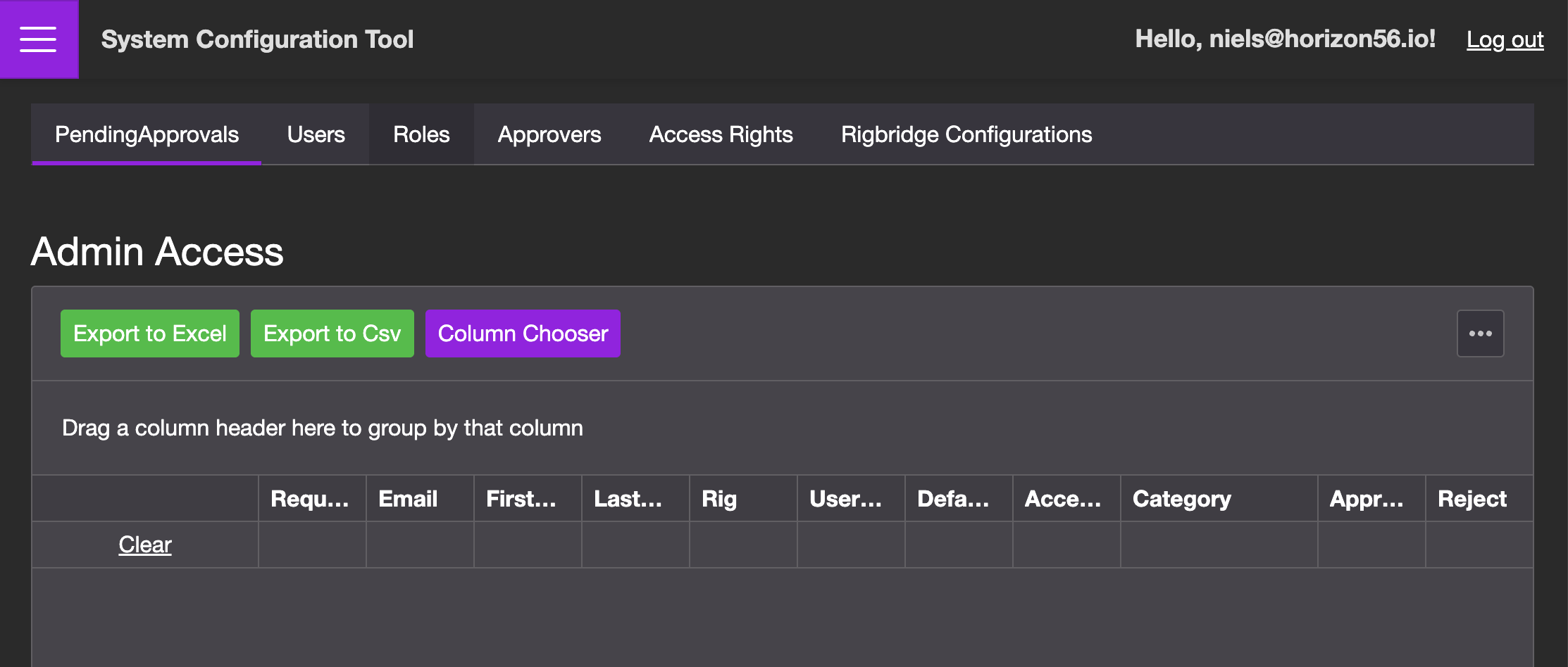 SysConfig - frontpage