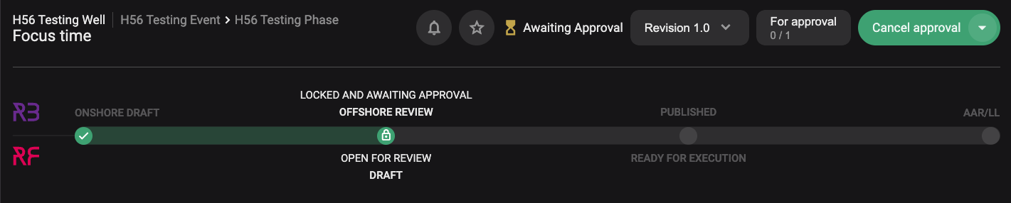 Plan status bar - Awaiting approval