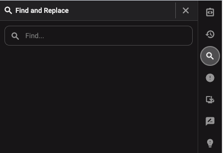 Right sidebar - Find & Replace